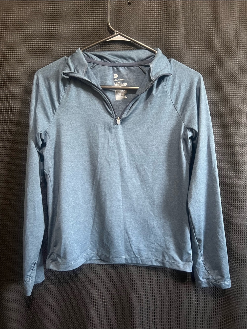 all in motion Heathered Navy Quarter-Zip Performance Top